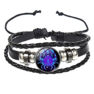Zodiac Sign Leather Bracelet