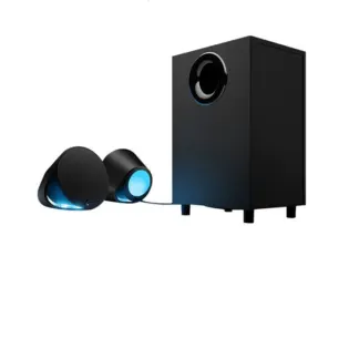 Logitech PC gaming speakers with subwoofer, Bluetooth 2.1, wired connection, and Lightsync RGB lighting