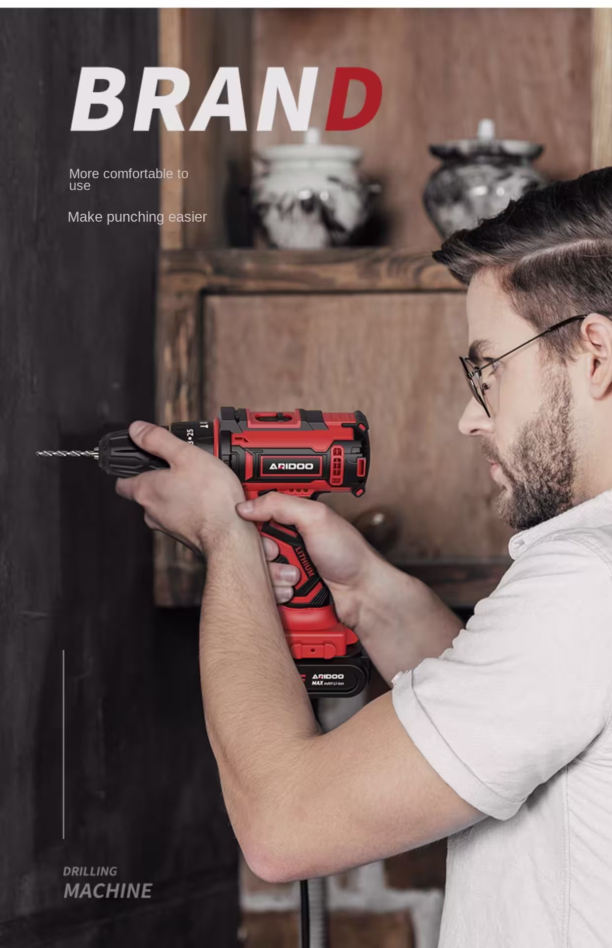 Germany 12V Lithium Electric Drill – Cordless Double Speed Power Drill & Electric Screwdriver Set (1 Battery + Charger, Plastic Case)