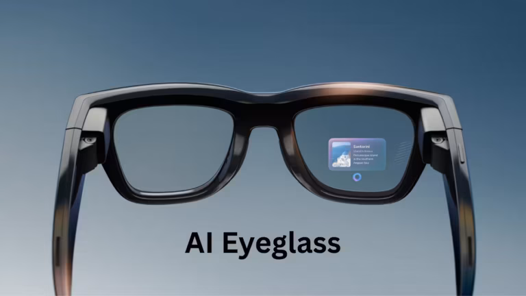 AI smart glasses wearable device with camera and voice assistant technology for hands free use