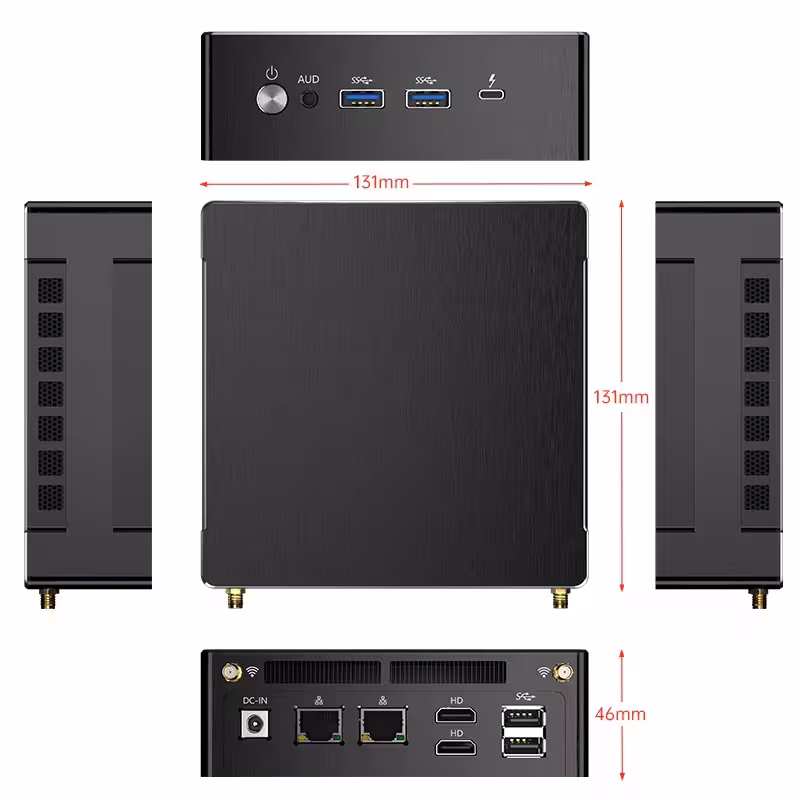 Ruilong R9 Mini PC AMD Ryzen 9 6900HX 64GB DDR5 RAM 2TB NVMe SSD Windows 11 Pro Mini Desktop Computer Gaming Office Home USB4 WiFi 6E